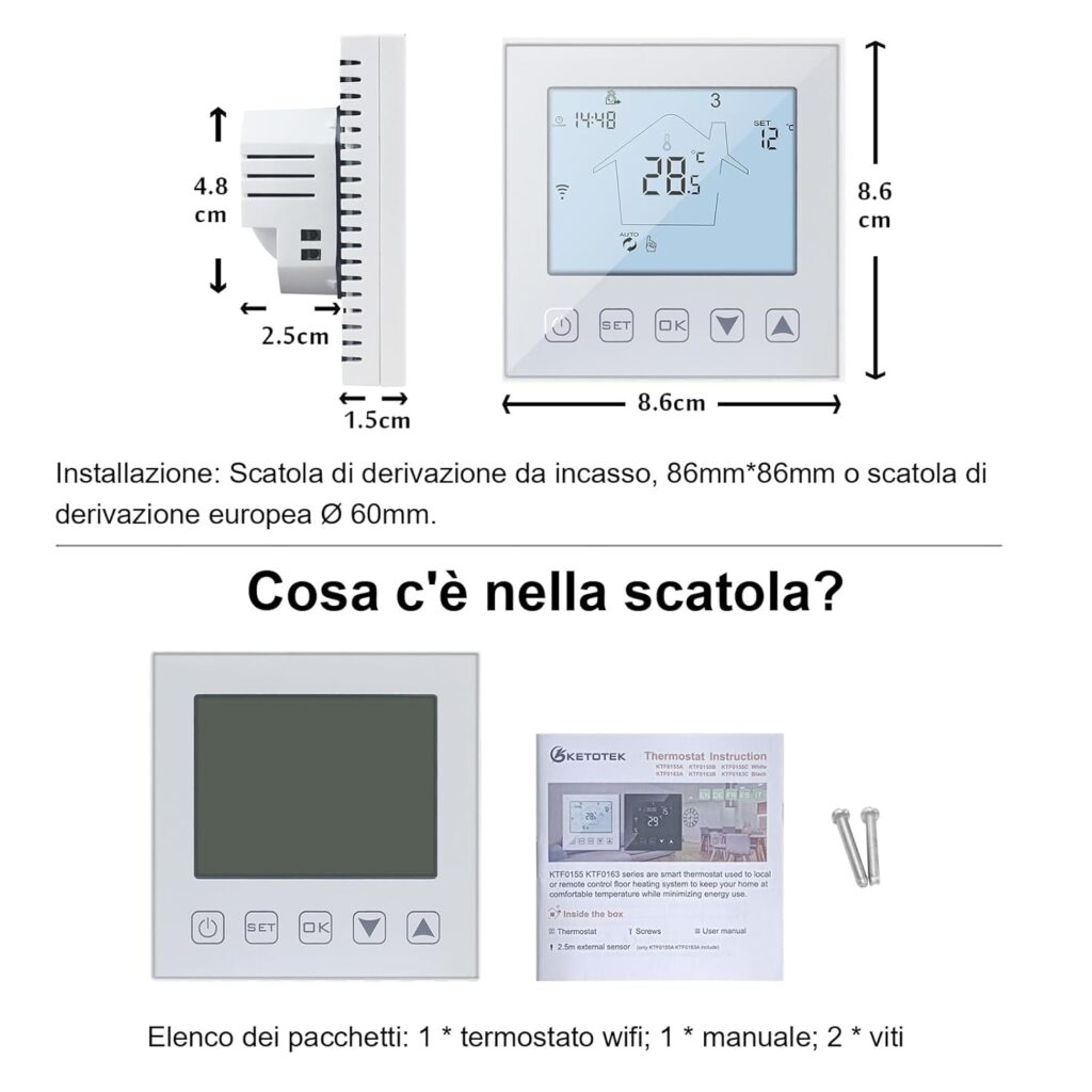 KETOTEK Termostato WiFi Caldaia - foto 1