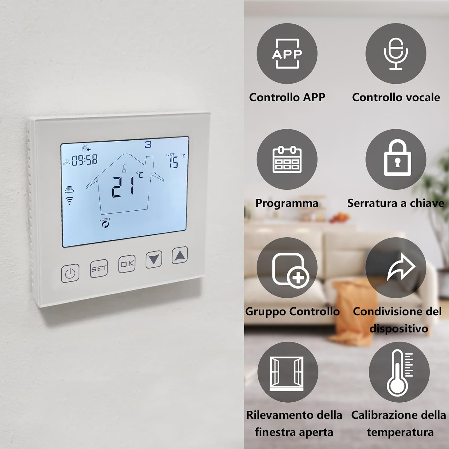 KETOTEK Termostato WiFi Caldaia - foto 3